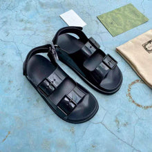 Load image into Gallery viewer, Gucci GG Women Sandal with Mini Double G Black Rubber
