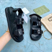 Load image into Gallery viewer, Gucci GG Women Sandal with Mini Double G Black Rubber