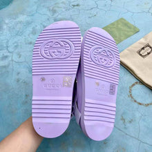 Load image into Gallery viewer, Gucci GG Women Sandal with Mini Double G Lilac Rubber
