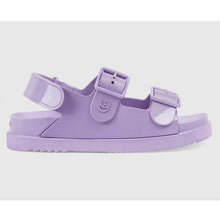 Load image into Gallery viewer, Gucci GG Women Sandal with Mini Double G Lilac Rubber