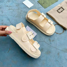 Load image into Gallery viewer, Gucci GG Women Sandal with Mini Double G Off-White Rubber