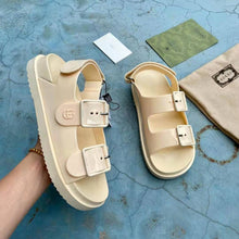 Load image into Gallery viewer, Gucci GG Women Sandal with Mini Double G Off-White Rubber