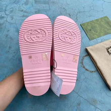 Load image into Gallery viewer, Gucci GG Women Sandal with Mini Double G Pink Rubber