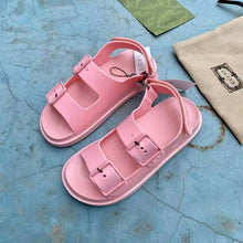 Load image into Gallery viewer, Gucci GG Women Sandal with Mini Double G Pink Rubber