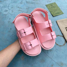Load image into Gallery viewer, Gucci GG Women Sandal with Mini Double G Pink Rubber