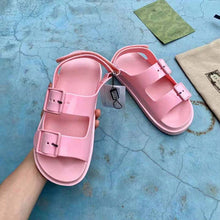 Load image into Gallery viewer, Gucci GG Women Sandal with Mini Double G Pink Rubber