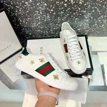 Load image into Gallery viewer, Gucci Men Ace Embroidered Sneaker Stars and Bees in White