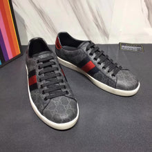 Load image into Gallery viewer, Gucci Men Ace GG Supreme Canvas Sneaker Shoes-Grey