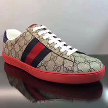 Load image into Gallery viewer, Gucci Men Ace GG Supreme Canvas Sneaker Shoes-Red