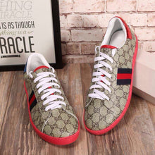 Load image into Gallery viewer, Gucci Men Ace GG Supreme Canvas Sneaker Shoes-Red