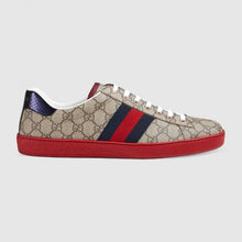 Load image into Gallery viewer, Gucci Men Ace GG Supreme Canvas Sneaker Shoes-Red