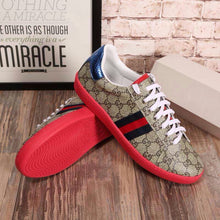 Load image into Gallery viewer, Gucci Men Ace GG Supreme Canvas Sneaker Shoes-Red