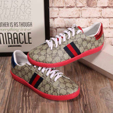 Load image into Gallery viewer, Gucci Men Ace GG Supreme Canvas Sneaker Shoes-Red