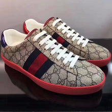Load image into Gallery viewer, Gucci Men Ace GG Supreme Canvas Sneaker Shoes-Red