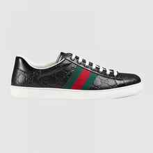 Load image into Gallery viewer, Gucci Men Ace Gucci Signature Sneaker with Web-Black