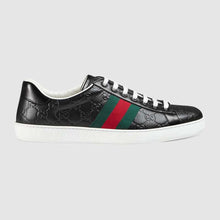 Load image into Gallery viewer, Gucci Men Ace Gucci Signature Sneaker with Web-Black