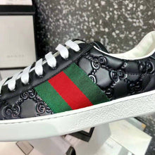 Load image into Gallery viewer, Gucci Men Ace Gucci Signature Sneaker with Web-Black