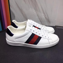 Load image into Gallery viewer, Gucci Men Ace Low-top Sneaker Shoes in Leather with Web-Navy