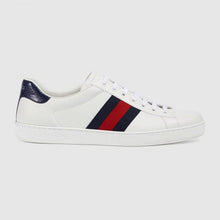 Load image into Gallery viewer, Gucci Men Ace Low-top Sneaker Shoes in Leather with Web-Navy