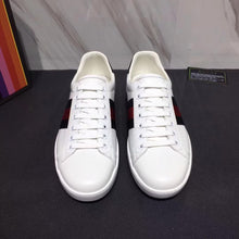Load image into Gallery viewer, Gucci Men Ace Low-top Sneaker Shoes in Leather with Web-Navy