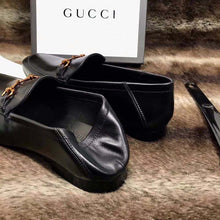 Load image into Gallery viewer, Gucci Men Horsebit Leather Loafer Shoes Black