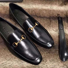 Load image into Gallery viewer, Gucci Men Horsebit Leather Loafer Shoes Black