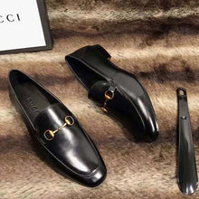 Load image into Gallery viewer, Gucci Men Horsebit Leather Loafer Shoes Black