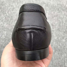 Load image into Gallery viewer, Gucci Men Horsebit Leather Loafer with Web Shoes Black