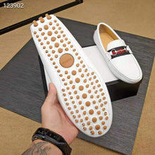 Load image into Gallery viewer, Gucci Men Leather Driver with Web-White