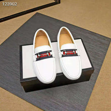 Load image into Gallery viewer, Gucci Men Leather Driver with Web-White