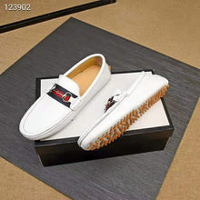 Load image into Gallery viewer, Gucci Men Leather Driver with Web-White