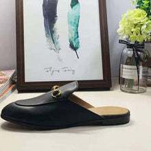 Load image into Gallery viewer, Gucci Men Leather Horsebit Slipper in 1.3 cm Heel Height-Black