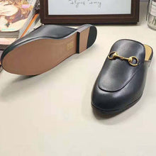 Load image into Gallery viewer, Gucci Men Leather Horsebit Slipper in 1.3 cm Heel Height-Black