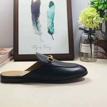 Load image into Gallery viewer, Gucci Men Leather Horsebit Slipper in 1.3 cm Heel Height-Black