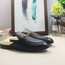 Load image into Gallery viewer, Gucci Men Leather Horsebit Slipper in 1.3 cm Heel Height-Black