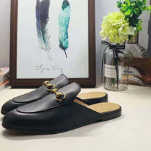 Load image into Gallery viewer, Gucci Men Leather Horsebit Slipper in 1.3 cm Heel Height-Black