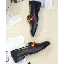 Load image into Gallery viewer, Gucci Men Leather Loafer with GG Web Shoes-Black