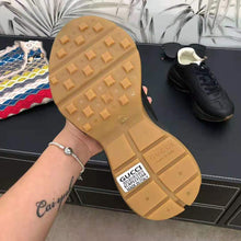 Load image into Gallery viewer, Gucci Men Rhyton Leather Sneaker with Gucci Logo in 5.1 cm Height-Black