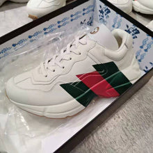 Load image into Gallery viewer, Gucci Men Rhyton Web Print Leather Sneaker in 5.1 cm Height-Beige
