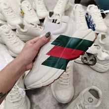 Load image into Gallery viewer, Gucci Men Rhyton Web Print Leather Sneaker in 5.1 cm Height-Beige