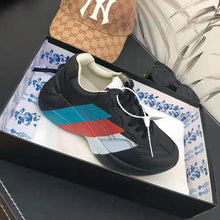 Load image into Gallery viewer, Gucci Men Rhyton Web Print Leather Sneaker in 5.1 cm Height-Black