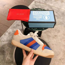 Load image into Gallery viewer, Gucci Men Screener Leather Sneaker 3.6cm Height-Blue