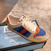 Load image into Gallery viewer, Gucci Men Screener Leather Sneaker 3.6cm Height-Blue