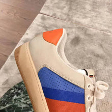 Load image into Gallery viewer, Gucci Men Screener Leather Sneaker 3.6cm Height-Blue