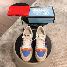 Load image into Gallery viewer, Gucci Men Screener Leather Sneaker 3.6cm Height-Blue