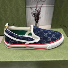 Load image into Gallery viewer, Gucci Unisex  Gucci Tennis 1977 Slip-On Sneaker Eco Washed Organic GG Jacquard Denim