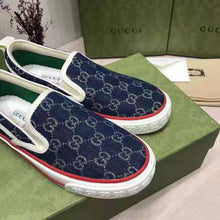 Load image into Gallery viewer, Gucci Unisex  Gucci Tennis 1977 Slip-On Sneaker Eco Washed Organic GG Jacquard Denim