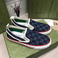 Load image into Gallery viewer, Gucci Unisex  Gucci Tennis 1977 Slip-On Sneaker Eco Washed Organic GG Jacquard Denim