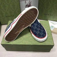 Load image into Gallery viewer, Gucci Unisex  Gucci Tennis 1977 Slip-On Sneaker Eco Washed Organic GG Jacquard Denim