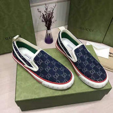 Load image into Gallery viewer, Gucci Unisex  Gucci Tennis 1977 Slip-On Sneaker Eco Washed Organic GG Jacquard Denim